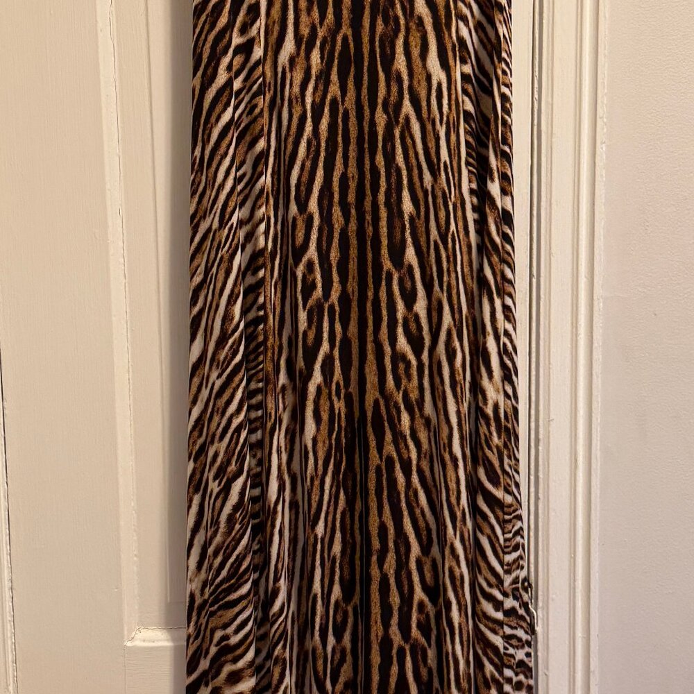 Michael Kors Chocolate Studded Leopard Print Maxi Dress Size XS